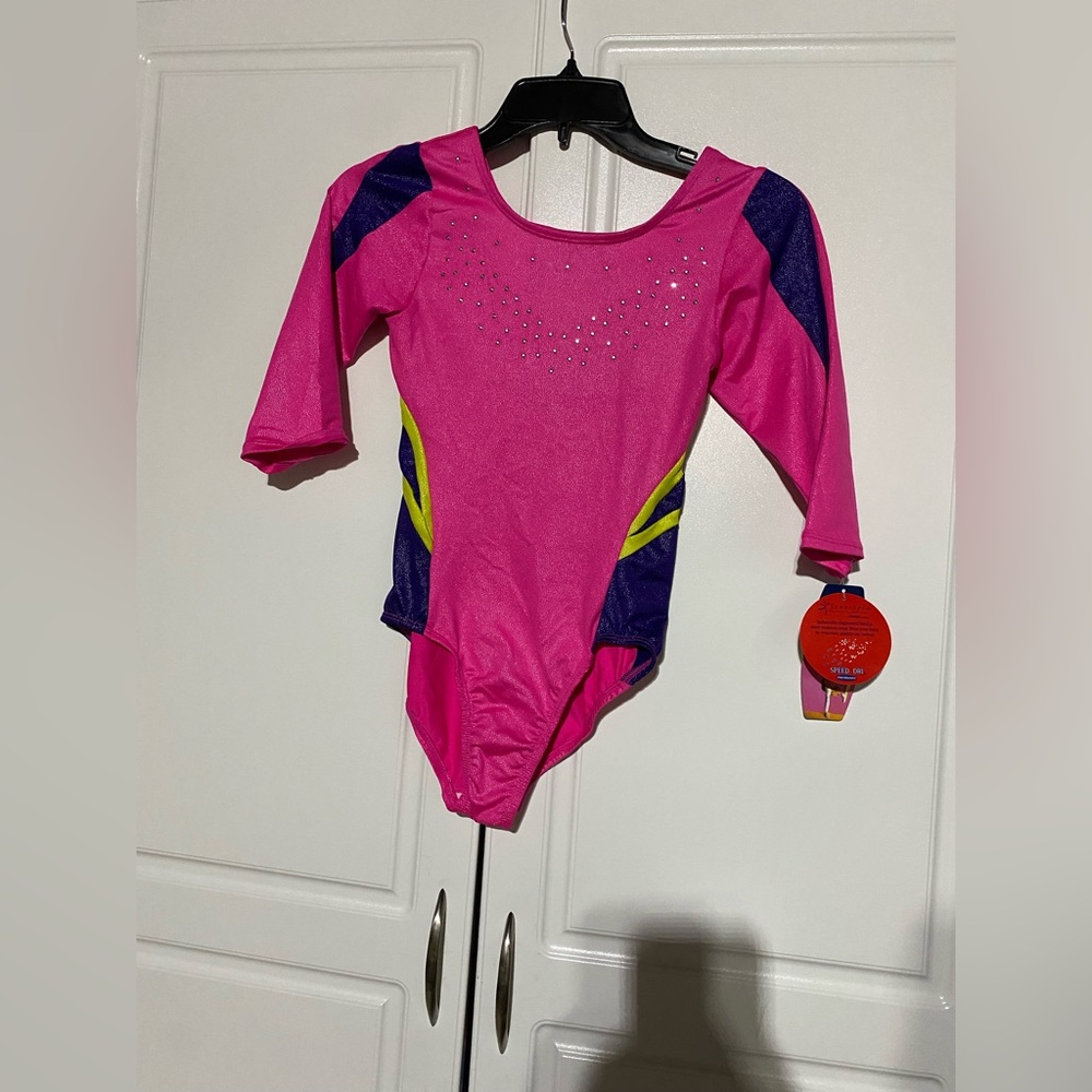 Freestyle Pink and Purple Leotard with Rhinestones